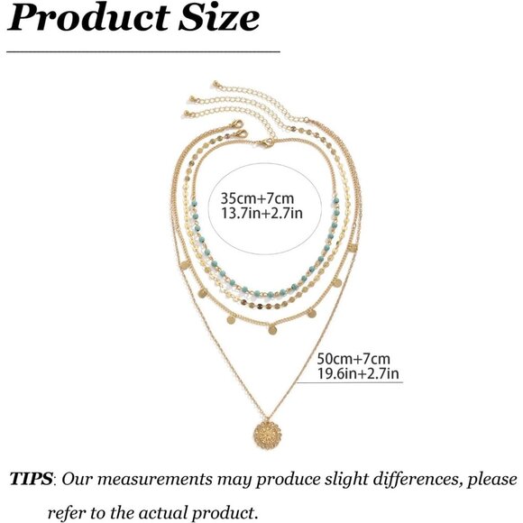 Women's C:flower Layered Boho Necklaces Cowgirl Jewellery Accessories Outfits - Picture 6 of 8